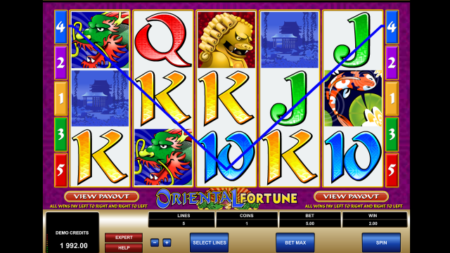 Игровой интерфейс Oriental Fortune 7