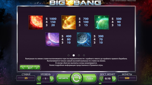 Игровой интерфейс Big Bang 4