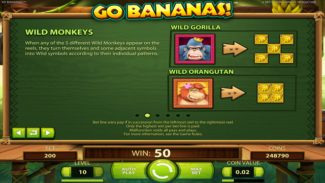 Характеристики слота Go Bananas! 2