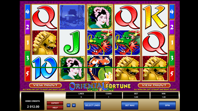 Игровой интерфейс Oriental Fortune 5