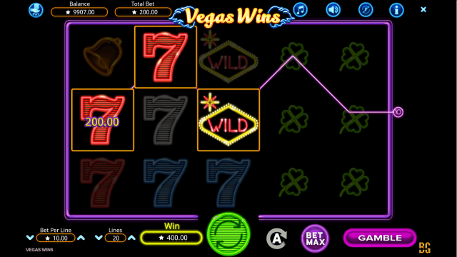 Игровой интерфейс Vegas Wins 5