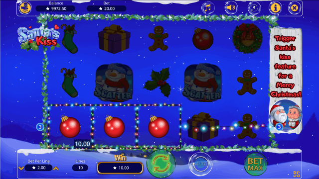 Игровой интерфейс Santa's Kiss 3