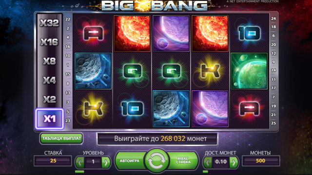 Характеристики слота Big Bang 6