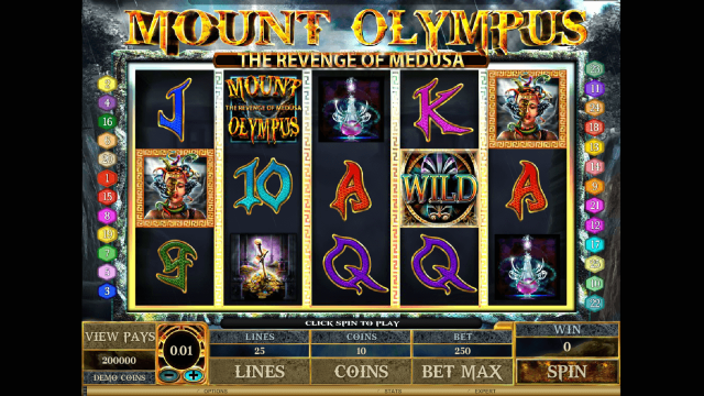 Игровой интерфейс Mount Olympus - Revenge Of Medusa 1