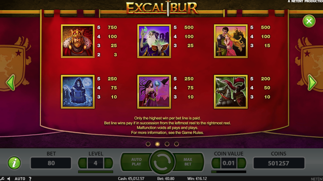 Бонусная игра Excalibur 3